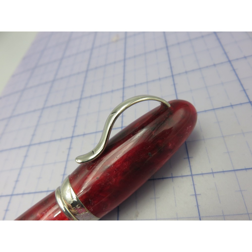 Jean Pierre Lepine Attila Little Fatty Ballpoint Pen Marbled Red France - Picture 6 of 15